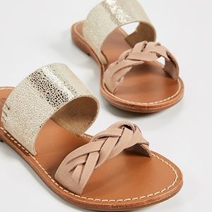 Metallic braided slide sandals - Soludos